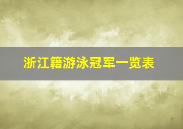 浙江籍游泳冠军一览表