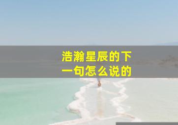 浩瀚星辰的下一句怎么说的