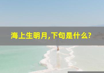 海上生明月,下句是什么?