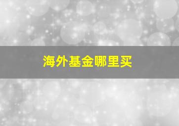 海外基金哪里买