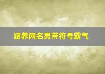 涵养网名男带符号霸气