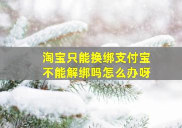 淘宝只能换绑支付宝不能解绑吗怎么办呀