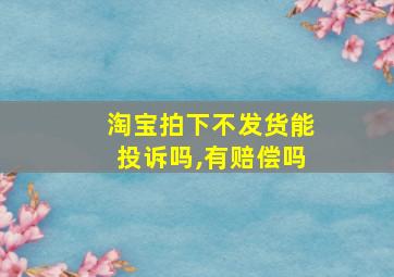 淘宝拍下不发货能投诉吗,有赔偿吗