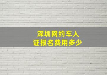 深圳网约车人证报名费用多少