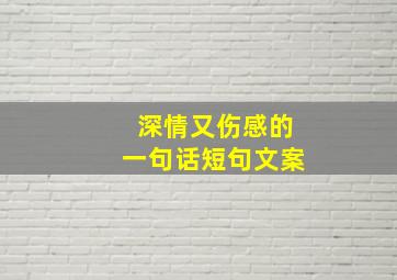 深情又伤感的一句话短句文案