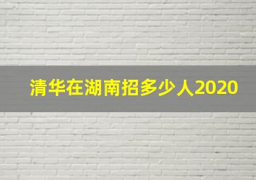 清华在湖南招多少人2020