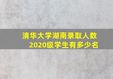 清华大学湖南录取人数2020级学生有多少名