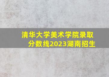 清华大学美术学院录取分数线2023湖南招生