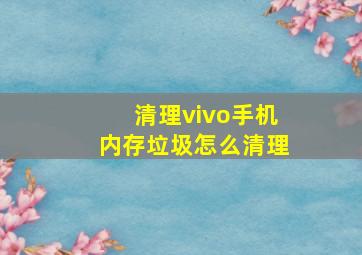 清理vivo手机内存垃圾怎么清理