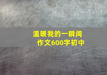 温暖我的一瞬间作文600字初中