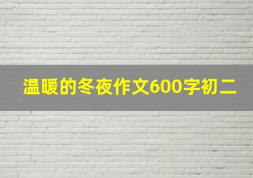 温暖的冬夜作文600字初二