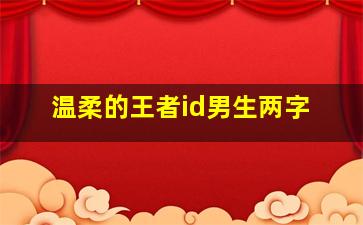 温柔的王者id男生两字