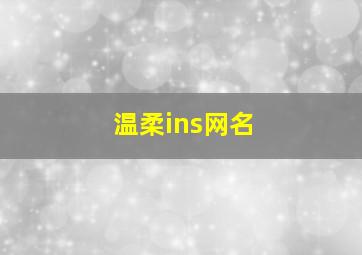 温柔ins网名