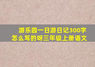 游乐园一日游日记300字怎么写的呀三年级上册语文