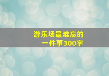 游乐场最难忘的一件事300字