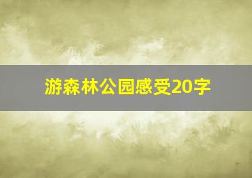 游森林公园感受20字