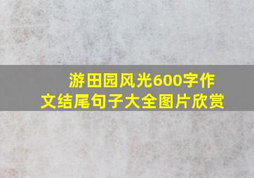 游田园风光600字作文结尾句子大全图片欣赏