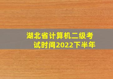 湖北省计算机二级考试时间2022下半年