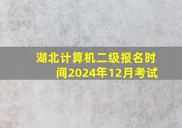 湖北计算机二级报名时间2024年12月考试