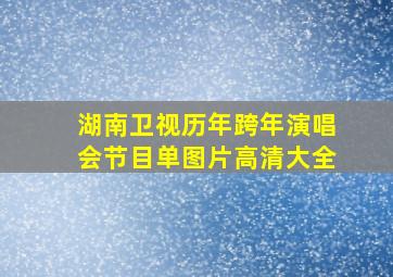 湖南卫视历年跨年演唱会节目单图片高清大全