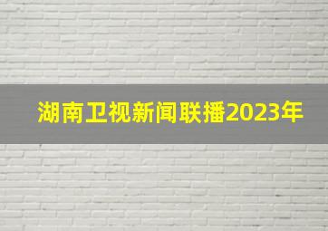 湖南卫视新闻联播2023年