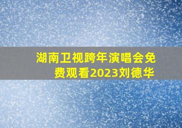 湖南卫视跨年演唱会免费观看2023刘德华