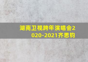 湖南卫视跨年演唱会2020-2021齐思钧