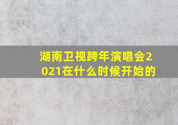 湖南卫视跨年演唱会2021在什么时候开始的