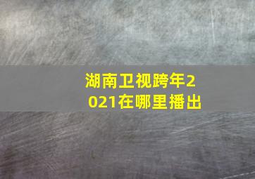 湖南卫视跨年2021在哪里播出