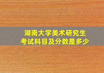 湖南大学美术研究生考试科目及分数是多少