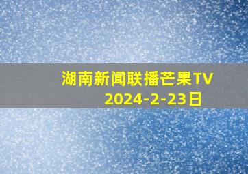 湖南新闻联播芒果TV2024-2-23日