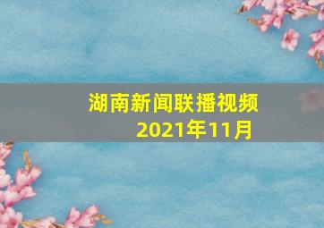 湖南新闻联播视频2021年11月