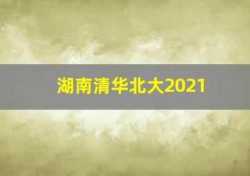 湖南清华北大2021