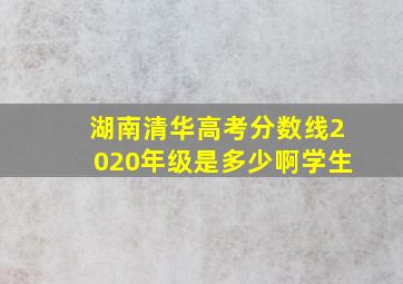 湖南清华高考分数线2020年级是多少啊学生