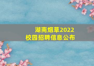 湖南烟草2022校园招聘信息公布