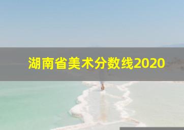 湖南省美术分数线2020