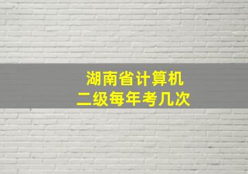 湖南省计算机二级每年考几次