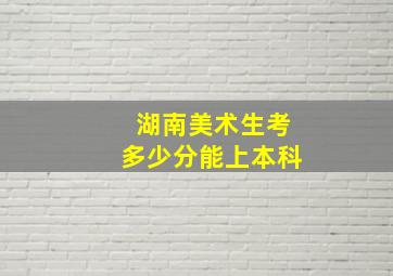 湖南美术生考多少分能上本科