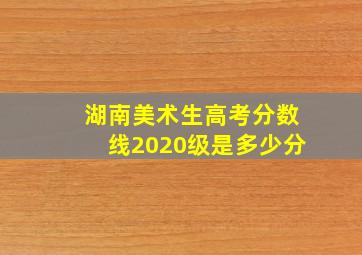 湖南美术生高考分数线2020级是多少分