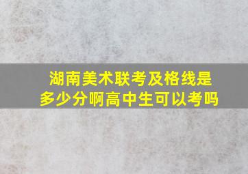 湖南美术联考及格线是多少分啊高中生可以考吗