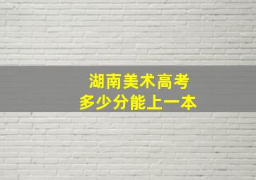 湖南美术高考多少分能上一本