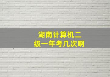 湖南计算机二级一年考几次啊