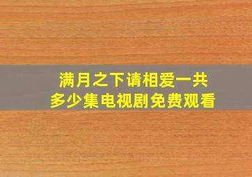 满月之下请相爱一共多少集电视剧免费观看