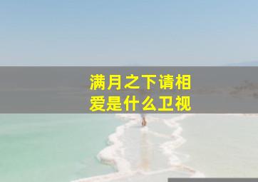 满月之下请相爱是什么卫视