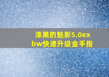 漆黑的魅影5.0ex+bw快速升级金手指