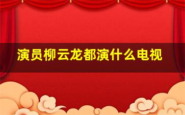 演员柳云龙都演什么电视