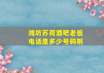 潍坊苏荷酒吧老板电话是多少号码啊