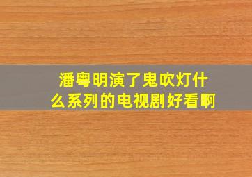 潘粤明演了鬼吹灯什么系列的电视剧好看啊