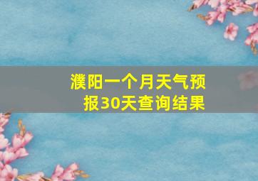 濮阳一个月天气预报30天查询结果