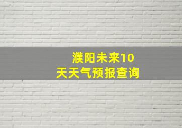 濮阳未来10天天气预报查询